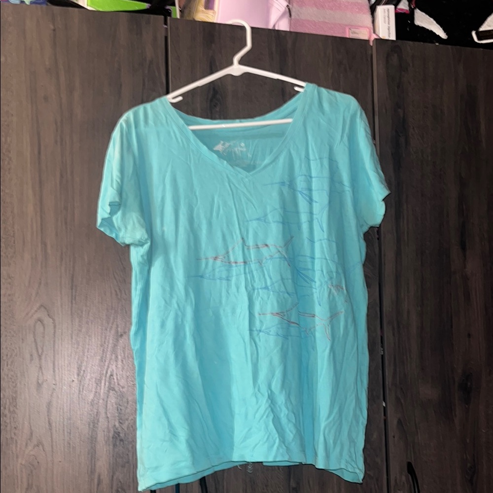 Guy Harvey Teal Fishing Shirt Size XL